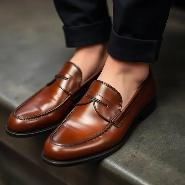 A fine leather loafer, a staple of casual elegance