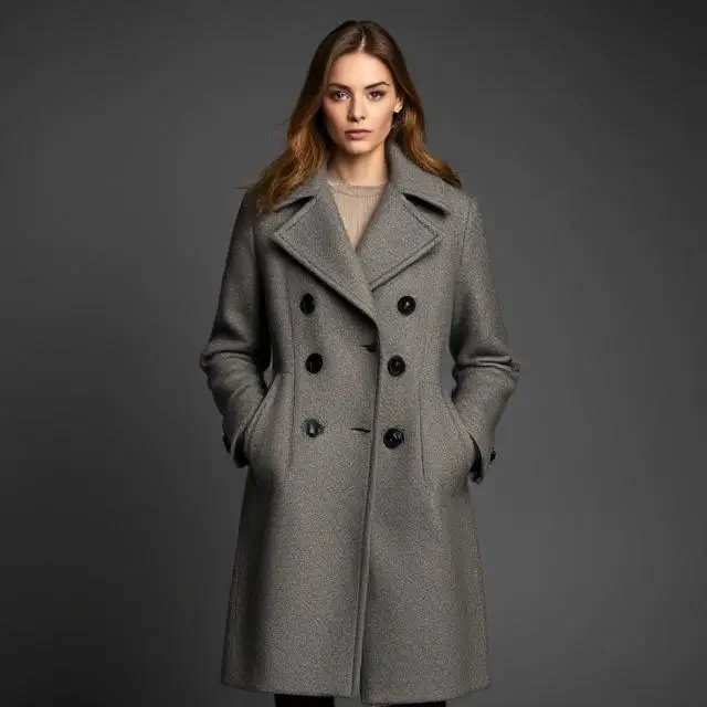 The commanding silhouette of a wool coat