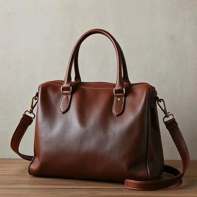 A timeless and structured leather handbag