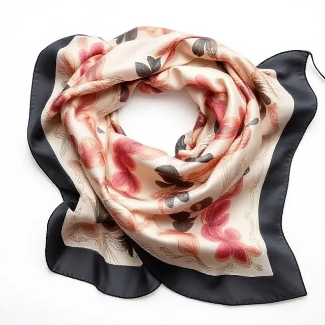 A fine silk scarf with an elegant print
