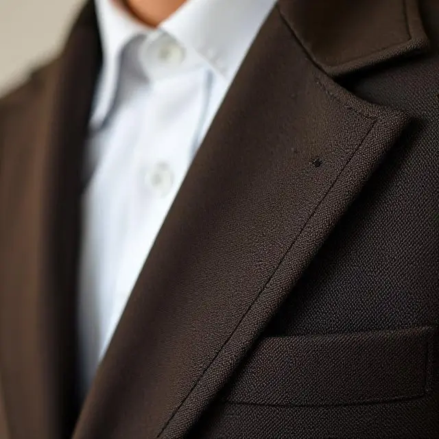 Close-up on the fine details of a tailored jacket lapel