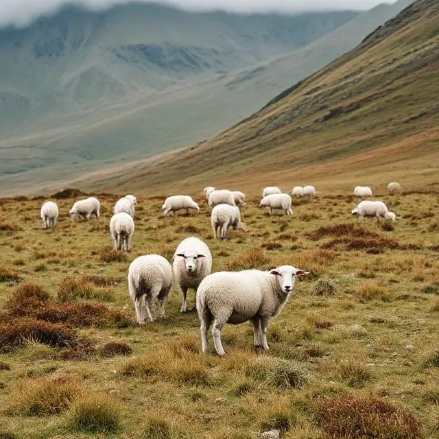 Sheep grazing in the Scottish Highlands