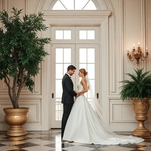 Elegant couple in a classic setting